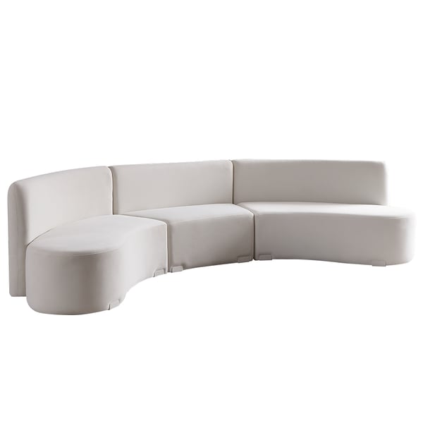 Ghita 120" Modern White Curved Sectional Floor Sofa