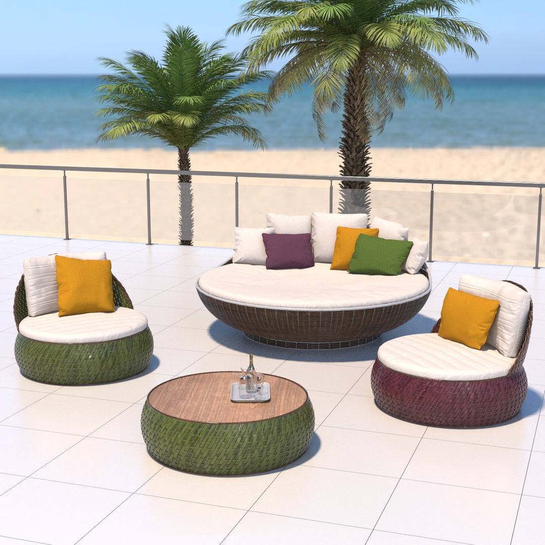 Irta Outdoor Rattan Leisure Balcony Sofa Chair Garden Combination Set of 4