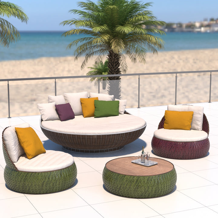 Irta Outdoor Rattan Leisure Balcony Sofa Chair Garden Combination Set of 4