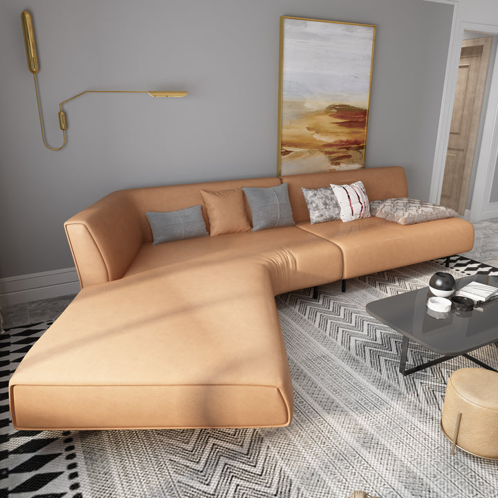 Madge Living Room Nordic Luxury Modern Leather Simple Down Corner Combination Sofa