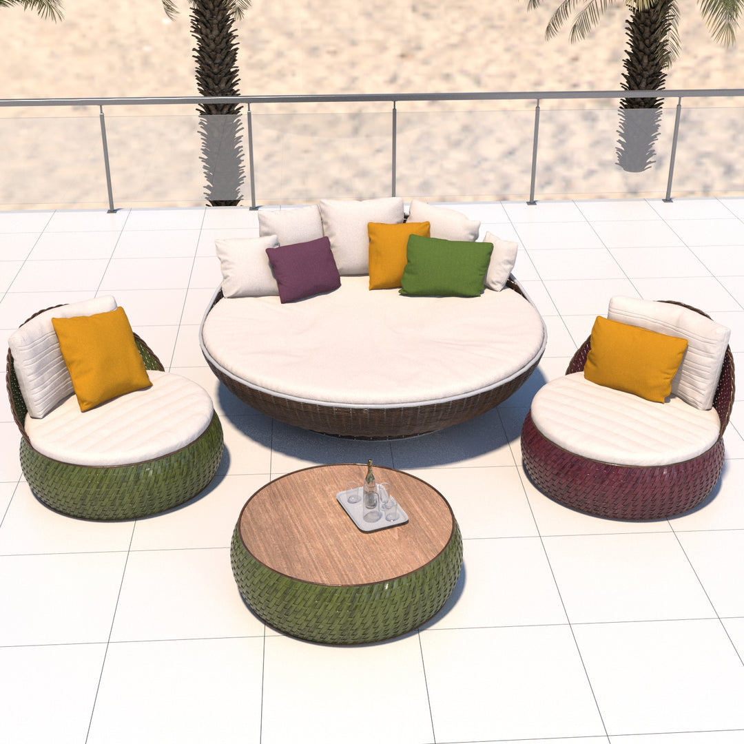 Irta Outdoor Rattan Leisure Balcony Sofa Chair Garden Combination Set of 4