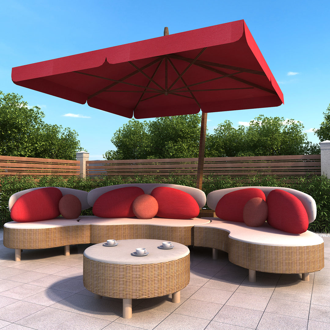 lrta Outdoor Patio Rattan Sofa Combination with Table Set of 4