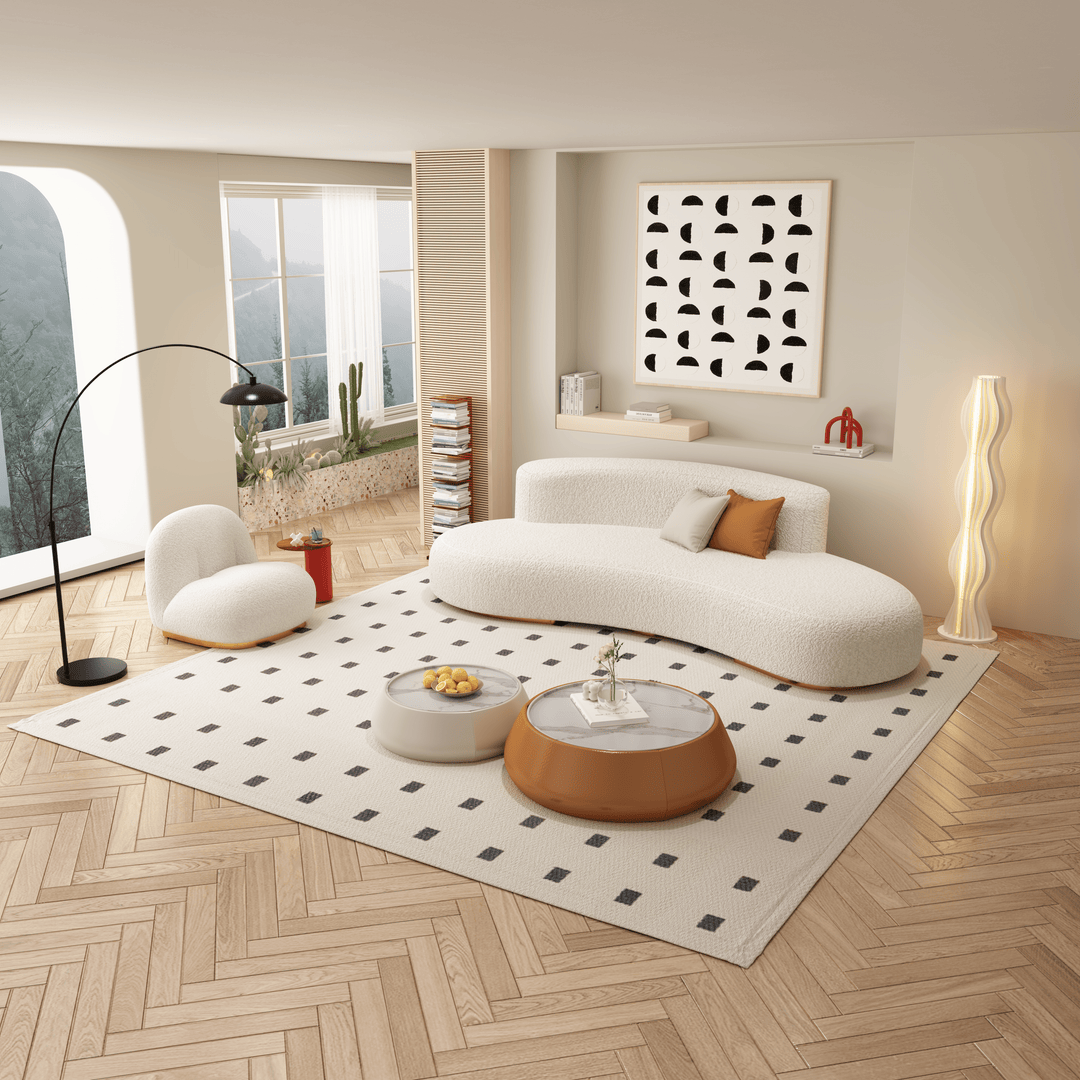 Curved sofa white deals