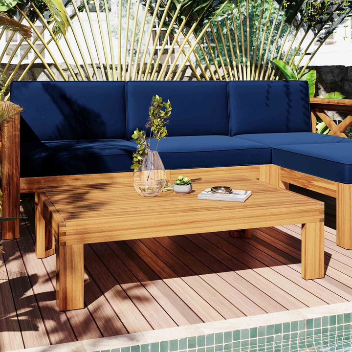 Oasis Acacia Wood Patio Sectional Sofa Seating Group Set
