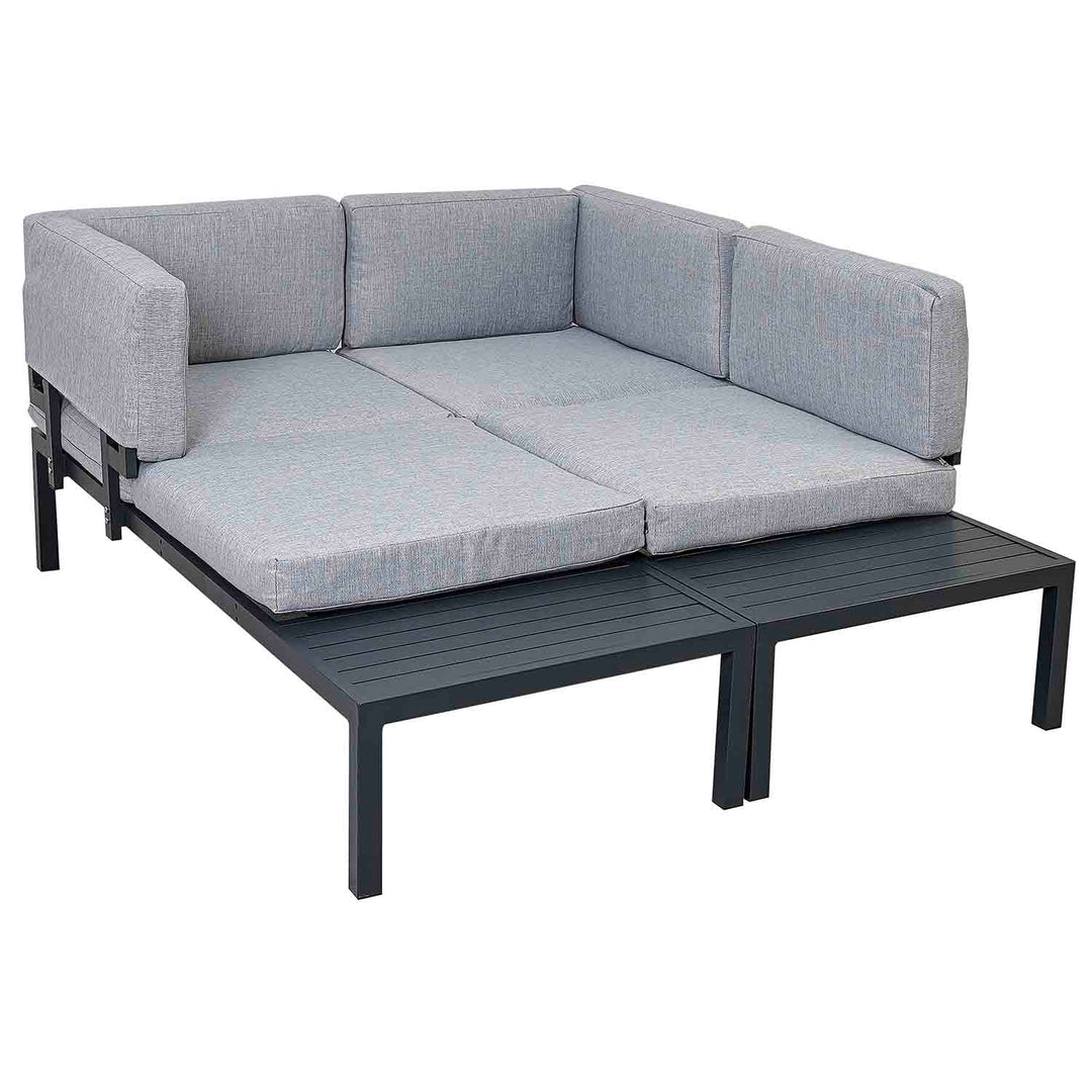 Oasis Outdoor Aluminum Alloy Sectional Sofa Set with End Table