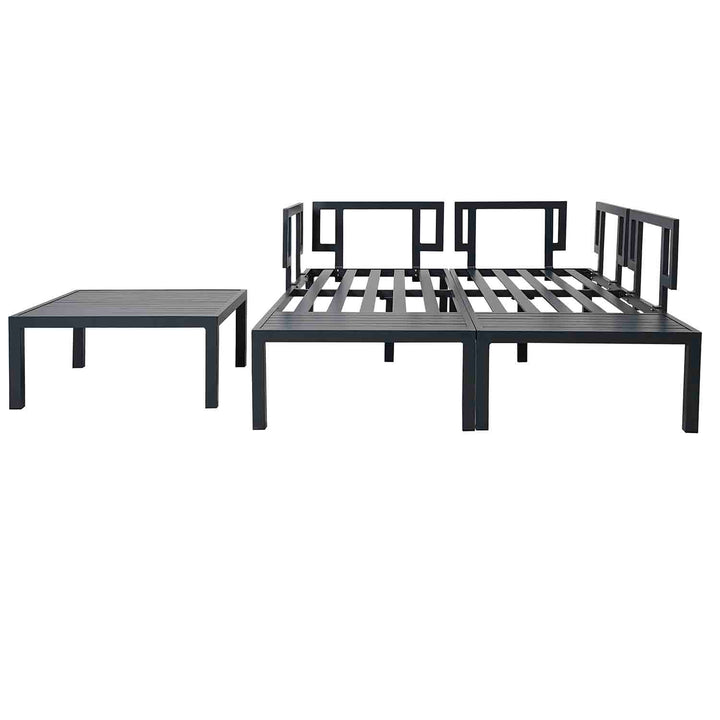 Oasis Outdoor Aluminum Alloy Sectional Sofa Set with End Table