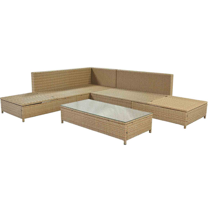 Irta L Shape Outdoor Sectional Sofa with Adjustable Chaise Lounge Frame