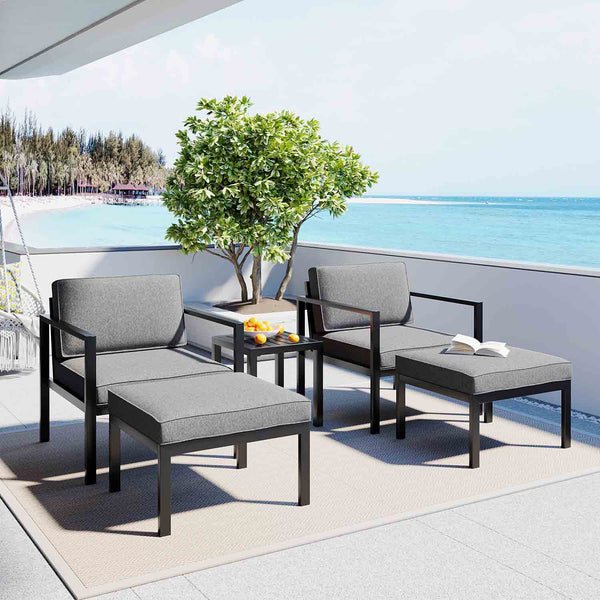 Oasis Patio Aluminum Alloy Conversation Set Sofa Set with Coffee Table