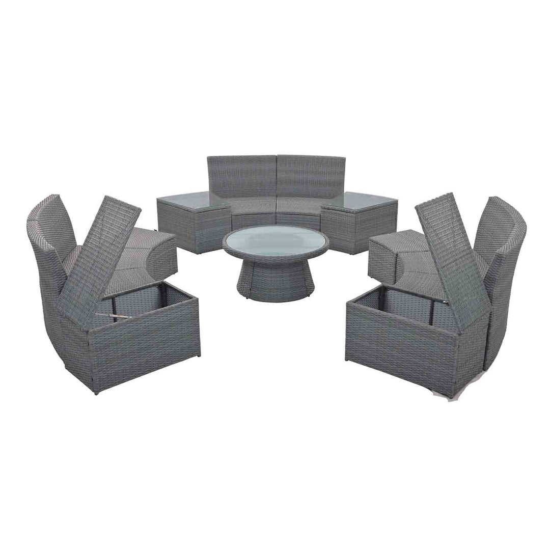 Irta Rattan Outdoor Sectional with Storage