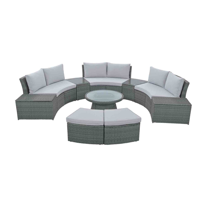 Irta Rattan 10 Pieces Outdoor Sectional with Storage Boxes