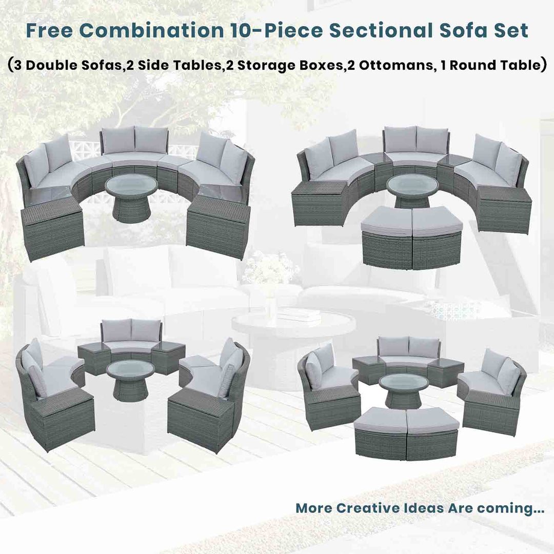 Irta Rattan Outdoor Sectional with Storage