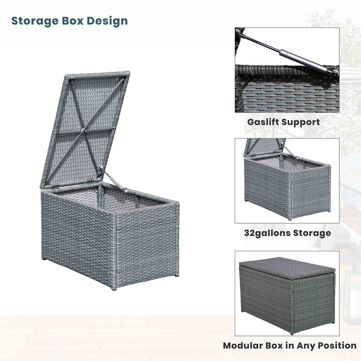 Irta Rattan Outdoor Sectional with Storage