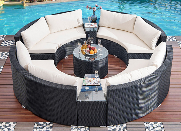 Rattan Curved Outdoor Sectional Sofa 