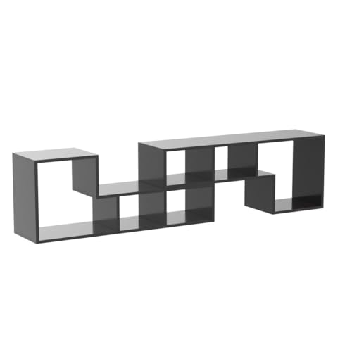 L-shaped TV Console Stand with 2-tier Shelf Bookcase