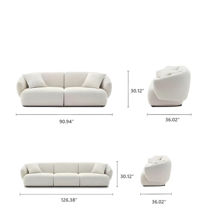 Auburn Wabi Sabi Lamb Velvet Fabric Loveseat/3 Seater Sofa