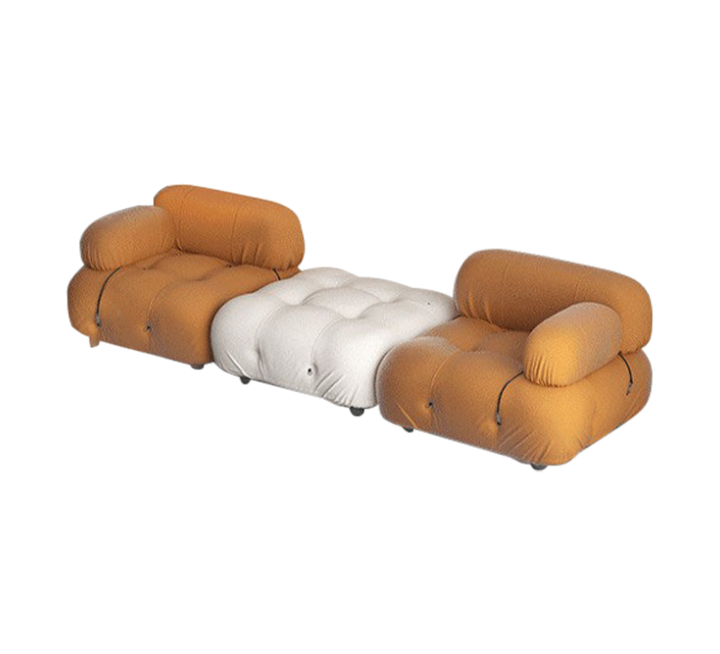 Premium Velvet Color-Blocked Modular Sofa
