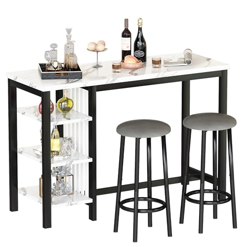 3-Piece Marble Table and Chairs Set