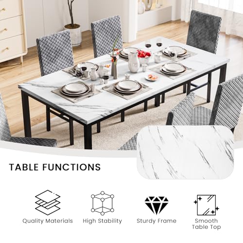 Faux Marble Dinner Table set for 6
