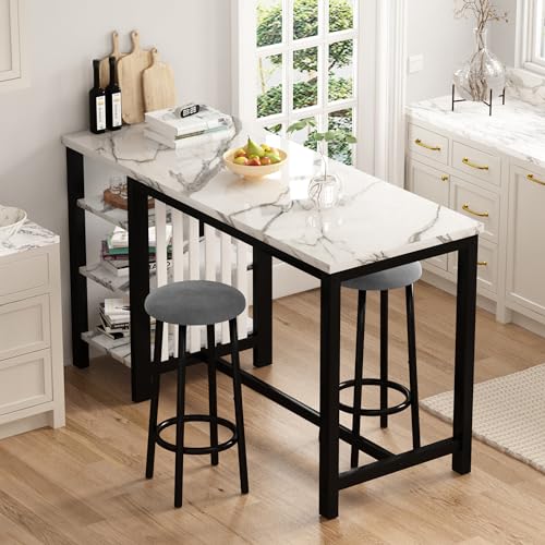 3-Piece Marble Table and Chairs Set