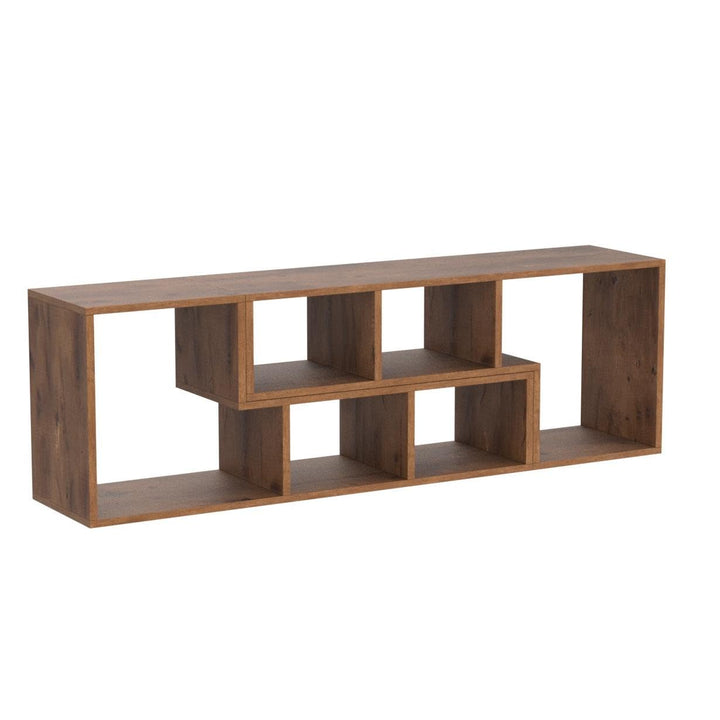 L-shaped TV Console Stand with 2-tier Shelf Bookcase