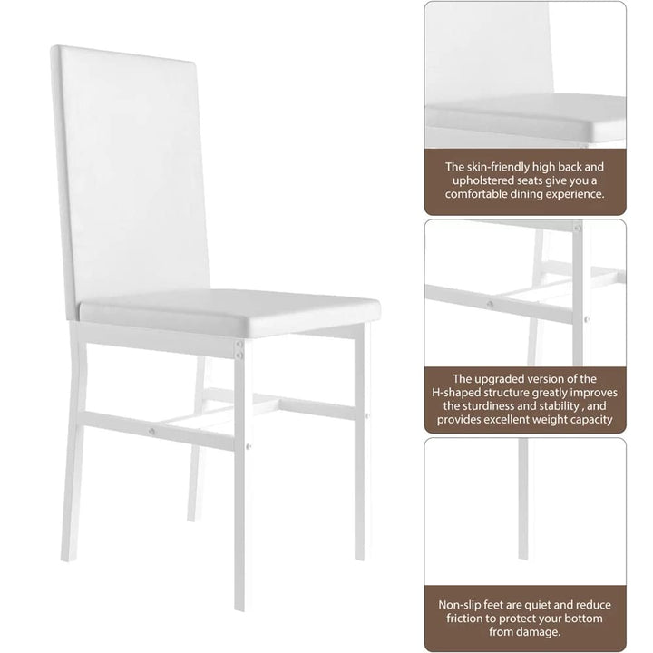 Hooseng Dining Table Set for 4 with Faux Marble Top and Upholstered Velvet Chairs
