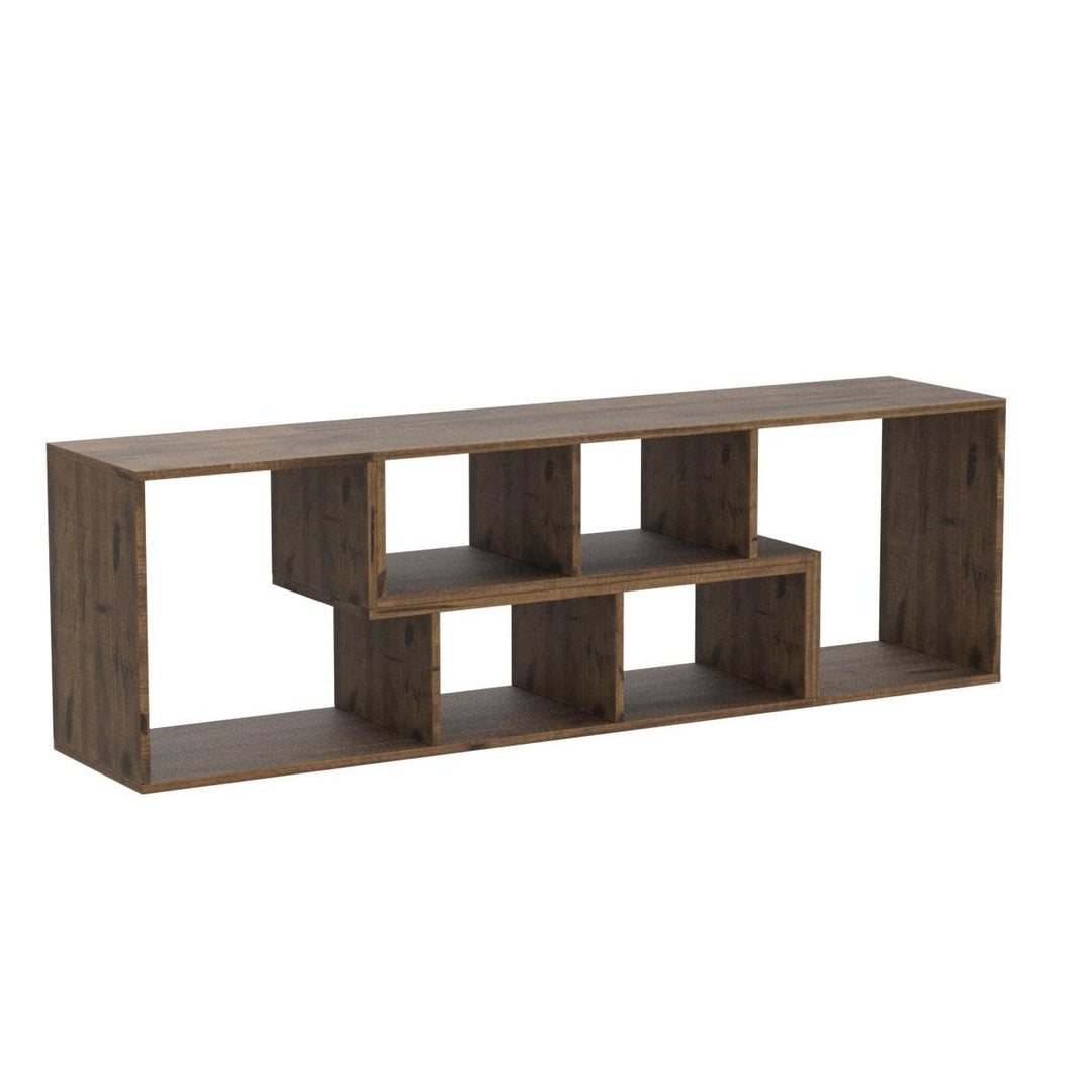L-shaped TV Console Stand with 2-tier Shelf Bookcase