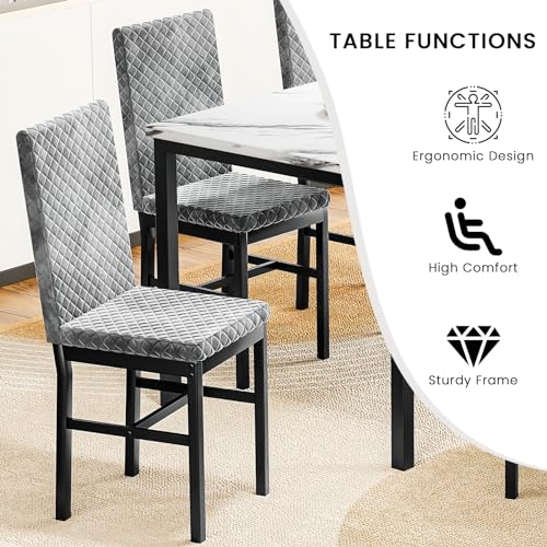 Faux Marble Dinner Table set for 6