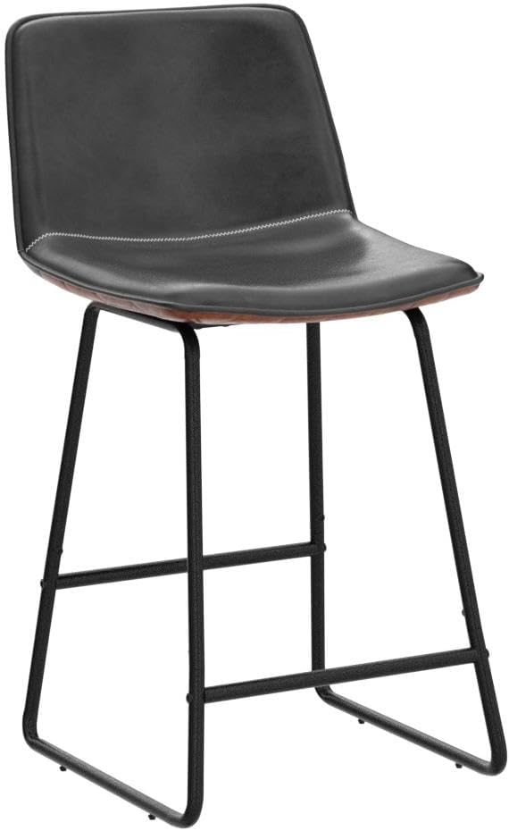 24 inch Bar Stools Set of 2 with PU Leather