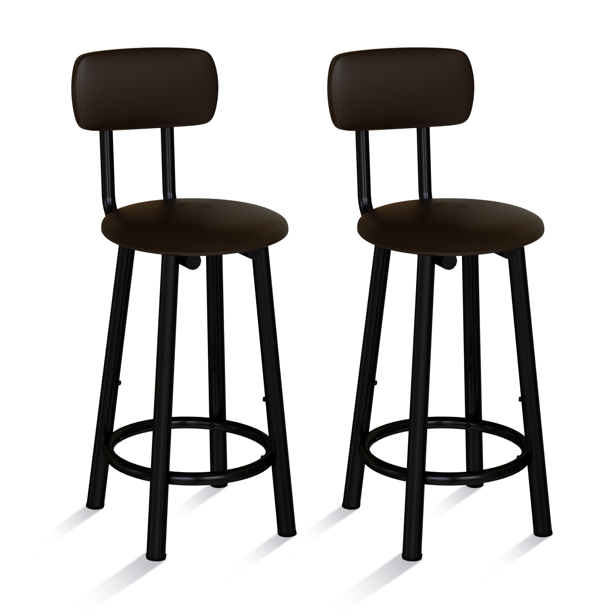 counter chair 2脚セット DKLGG Counter Height Bar Stools Set of 2 with Backrest & PU