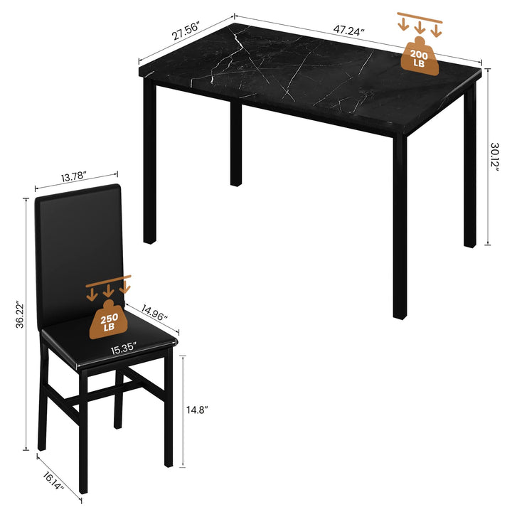 3-Piece Marble Table and Chairs Set