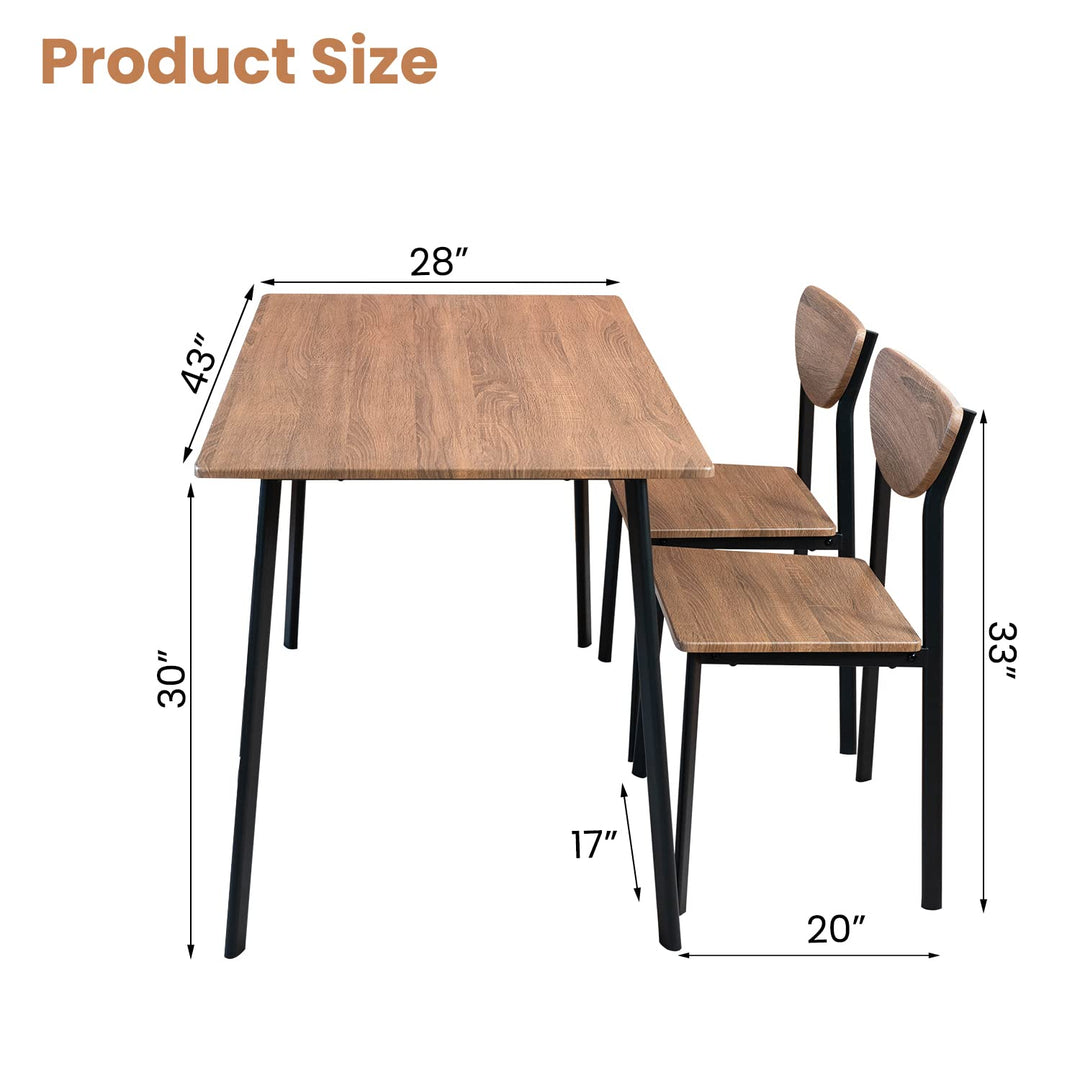 Hooseng Dining Table Set for 4, Piece Rectangular Dining Room Table Set with Metal Frame and Wood Tabletop, Kitchen Table Set with Chair for Small
