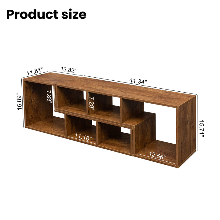 L-shaped TV Console Stand with 2-tier Shelf Bookcase