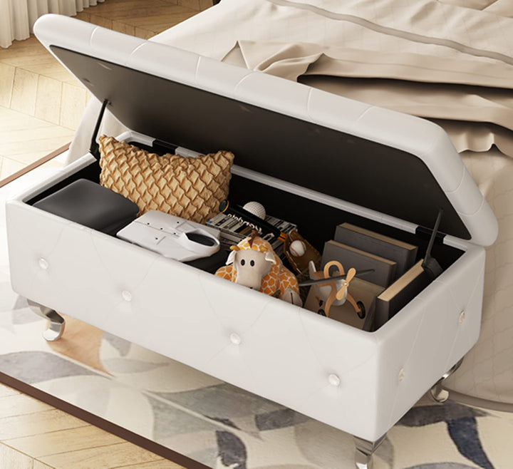 Velvet Ottoman with Storage