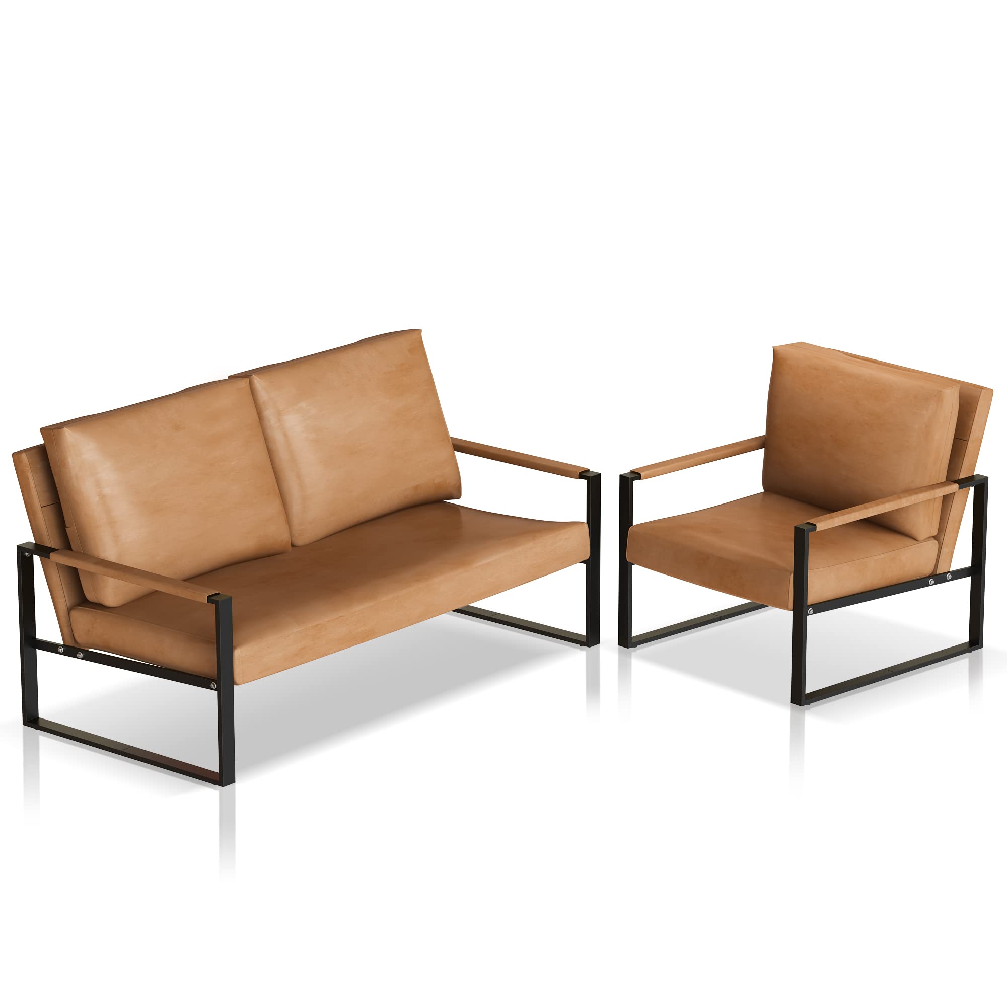 Lamerge Mid-Century Retro Modern Living Room Sofa Set with