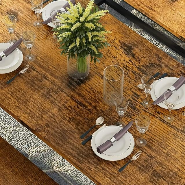 3 Pieces Kitchen Table Set with Two Benches