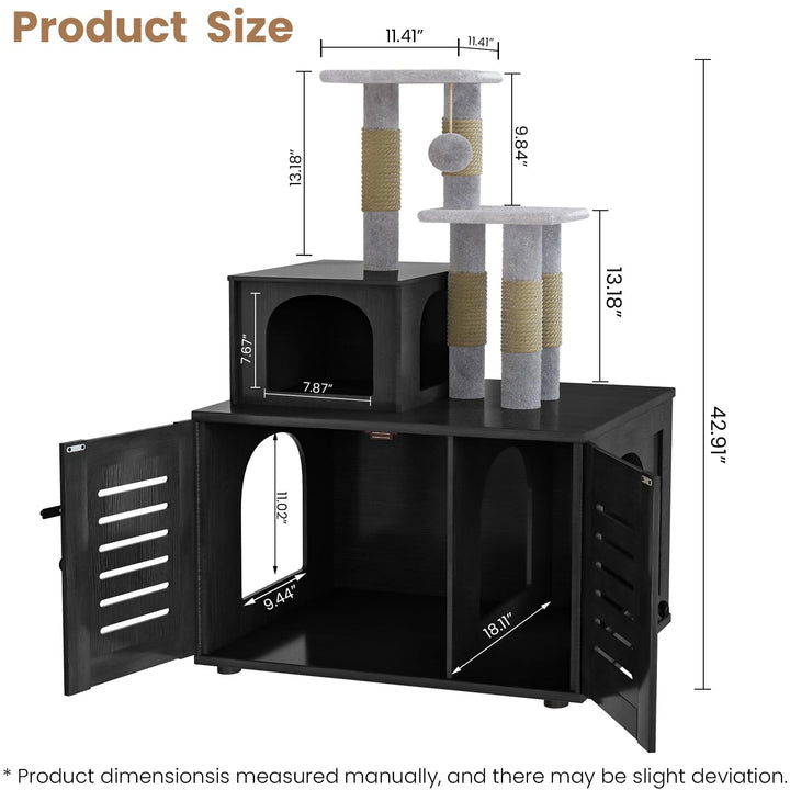 Cat Tree with Cat Litter Box Enclosure