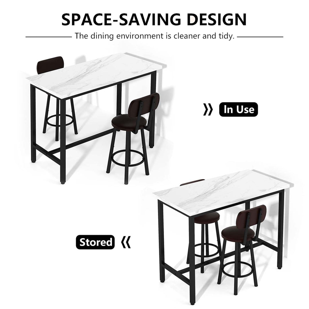 Faux Marble top Dining Table Set for 2