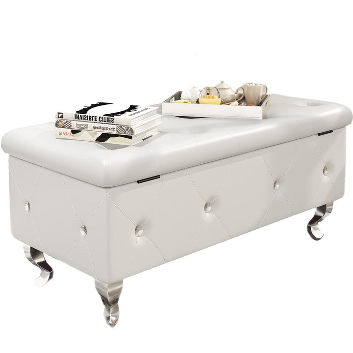 Velvet Ottoman with Storage