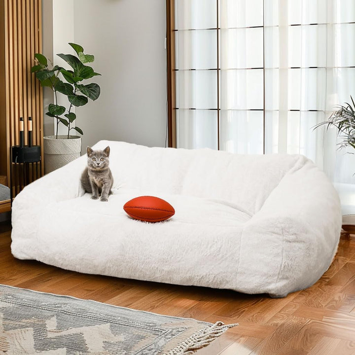 Lamerge The Living Room Compression Sofa, The White Love Sofa, Easily Matches a Variety of Interior Decoration Styles, The Perfect Choice for The Living Room