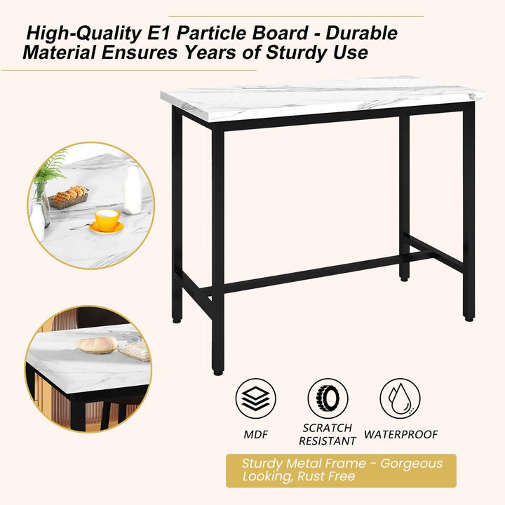 Faux Marble top Dining Table Set for 2
