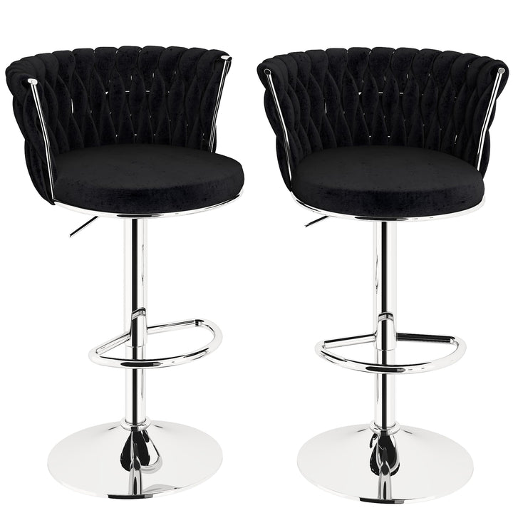 Modern Swivel Velvet Bar Stools Set of 4