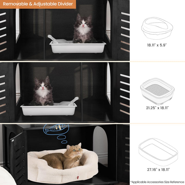 Cat Tree with Cat Litter Box Enclosure