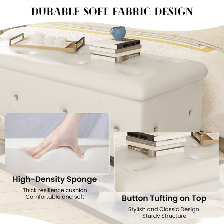 Velvet Ottoman with Storage