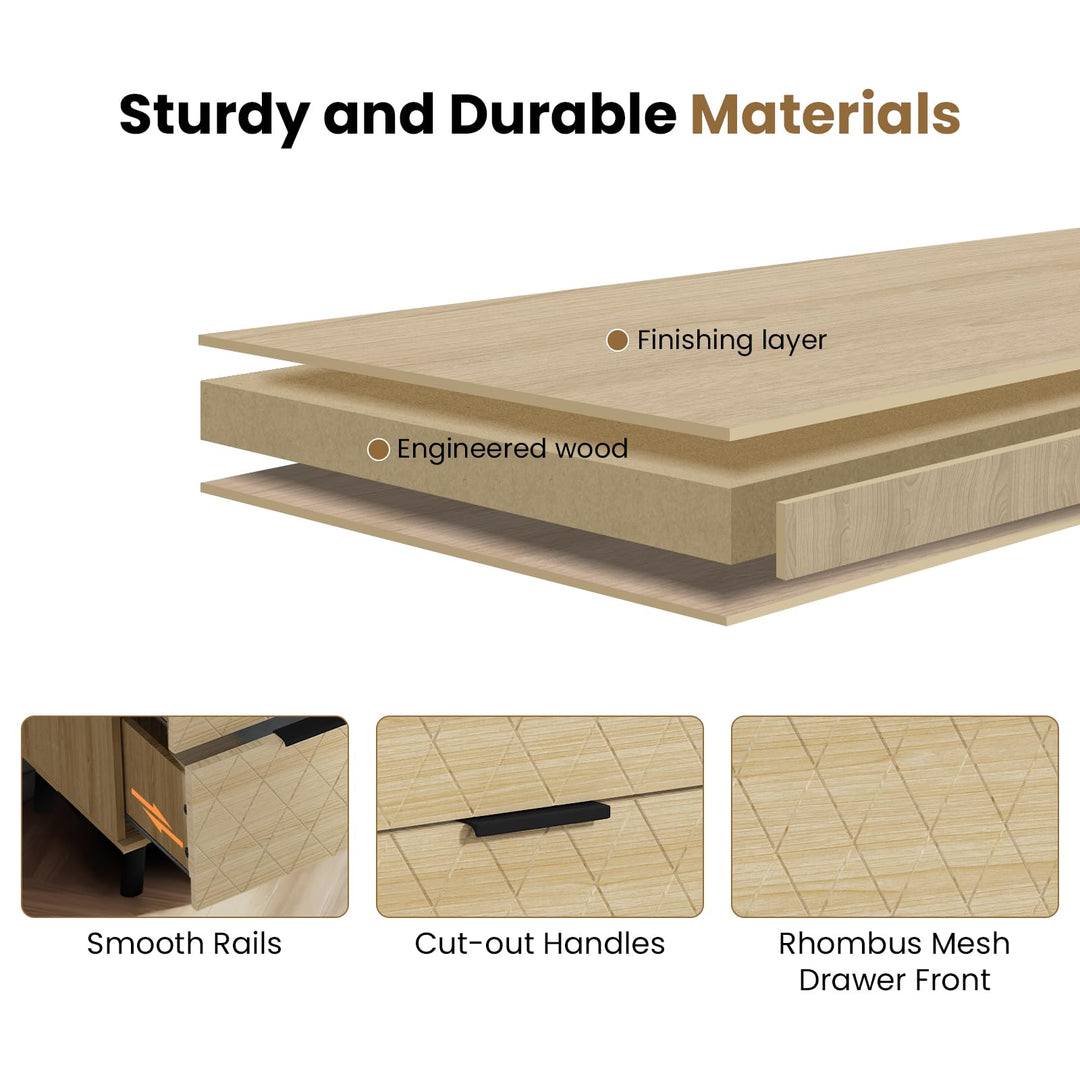 Modern 3 Drawer Dressers Chests of Drawers