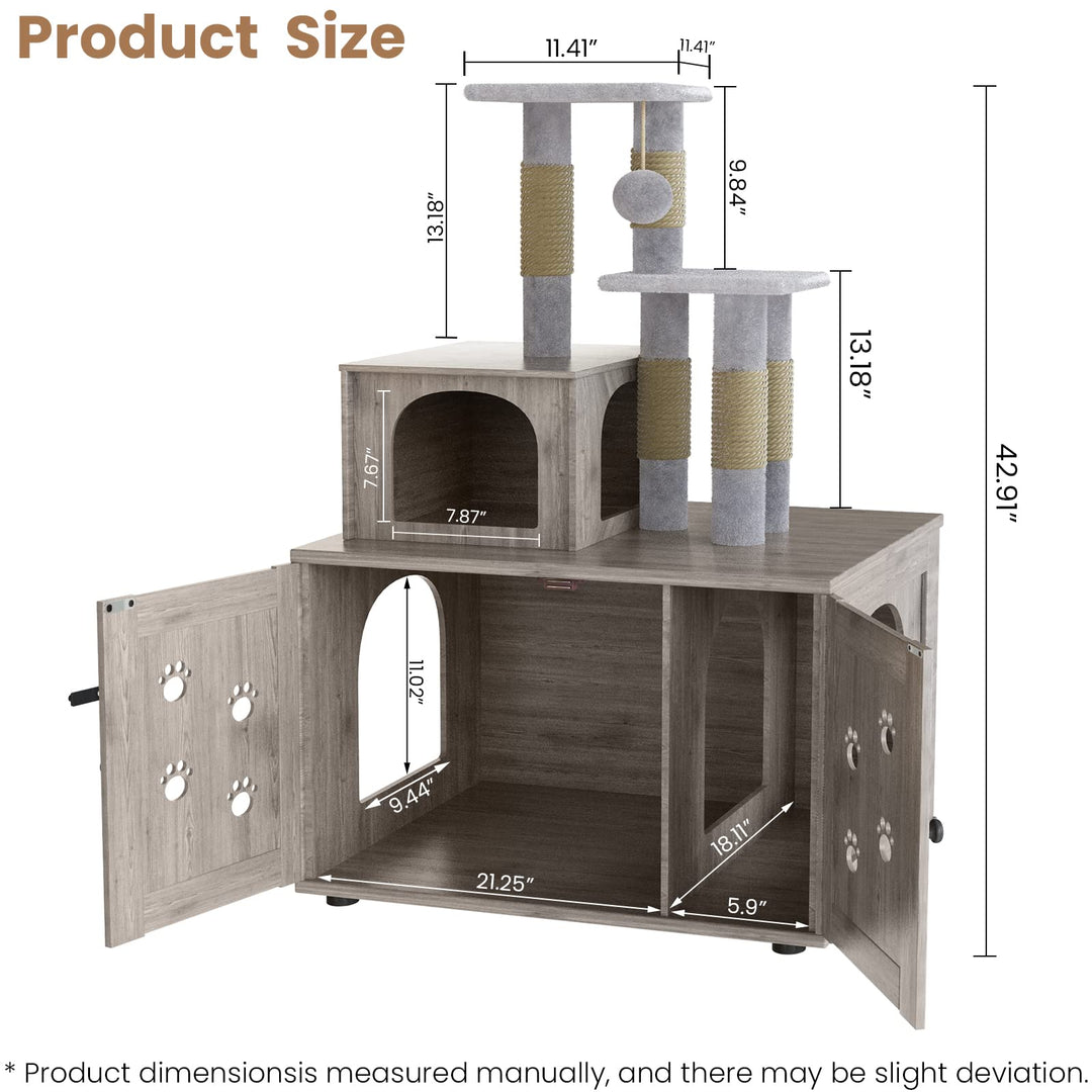 Cat Tree with Cat Litter Box Enclosure