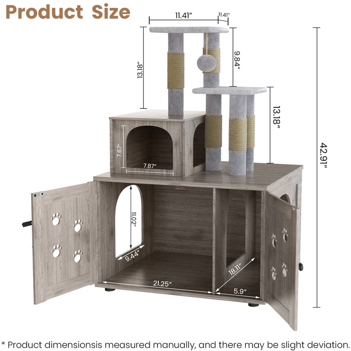 Cat Tree with Cat Litter Box Enclosure