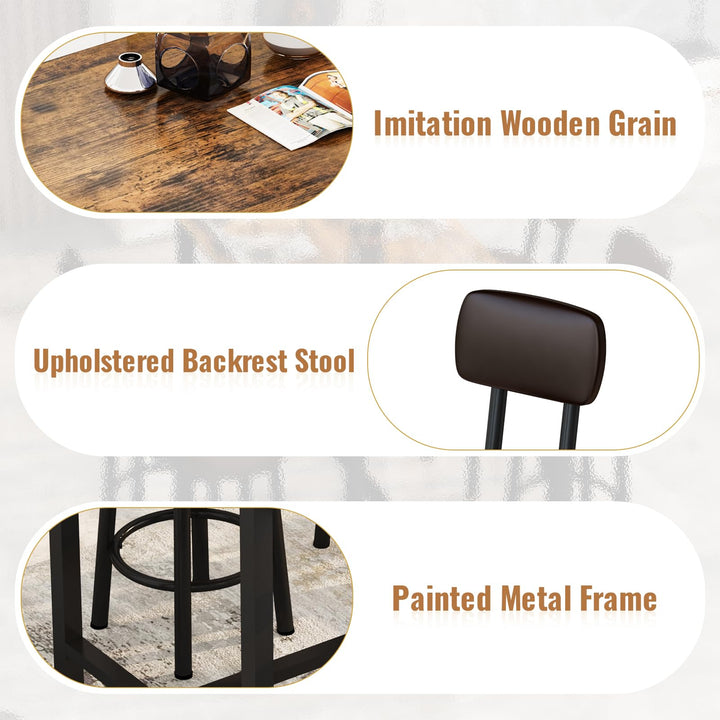 3-Piece Marble Table and Chairs Set