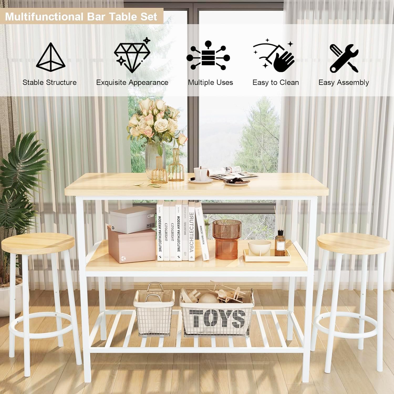 Counter height kitchen island table set best sale