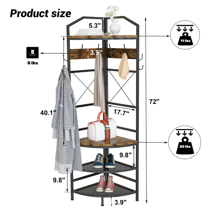 Multifunctional Entryway Shelf Organizer Coat Rack