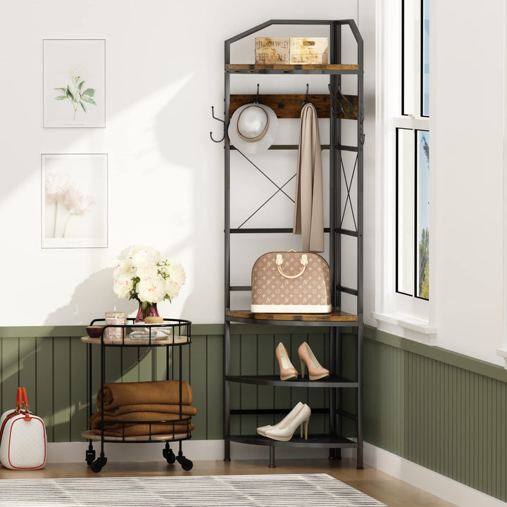 Multifunctional Entryway Shelf Organizer Coat Rack